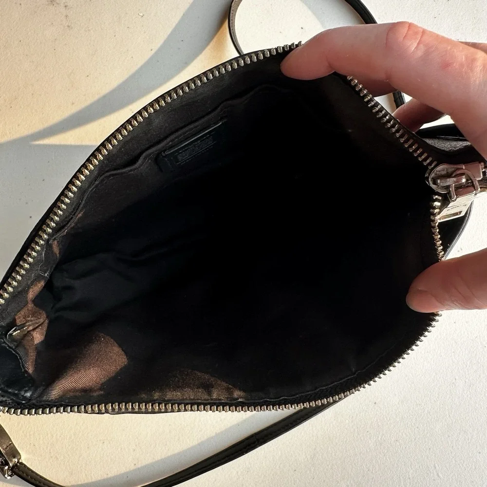 Coach Signature East West Pop Up Crossbody Bag Purse Black & Gray - GUC